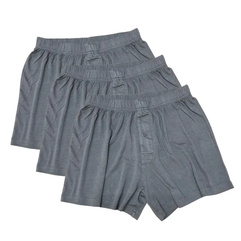 Men's Bamboo Viscose/Cotton Boxer Style Underwear Charcoal Grey Color - 3-pack made by Zulily