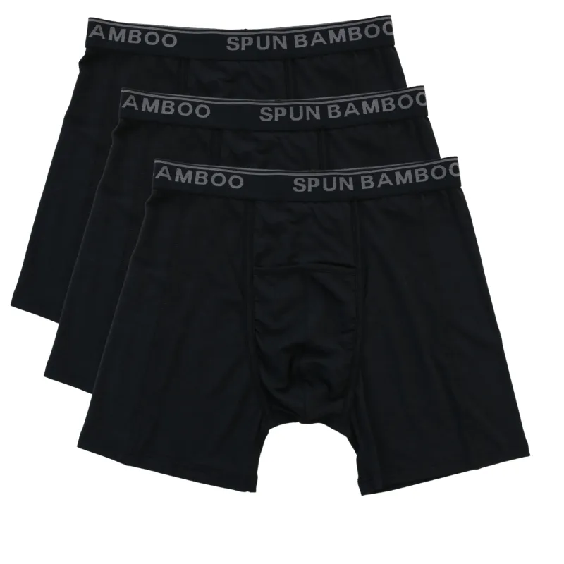 Men's Bamboo Viscose Boxer Briefs Underwear Black Color - 3-pack made by Zulily