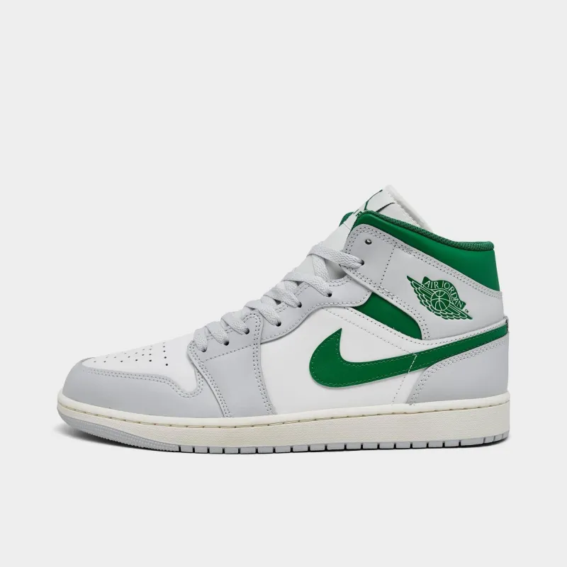[dq8426-142] Mens Air Jordan Retro 1 Mid 'white Pure Platinum Pine Green' made by Jordan