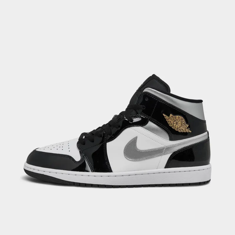 [hv0789-010] Mens Air Jordan Retro 1 Mid Se 'patent Black White' made by Jordan