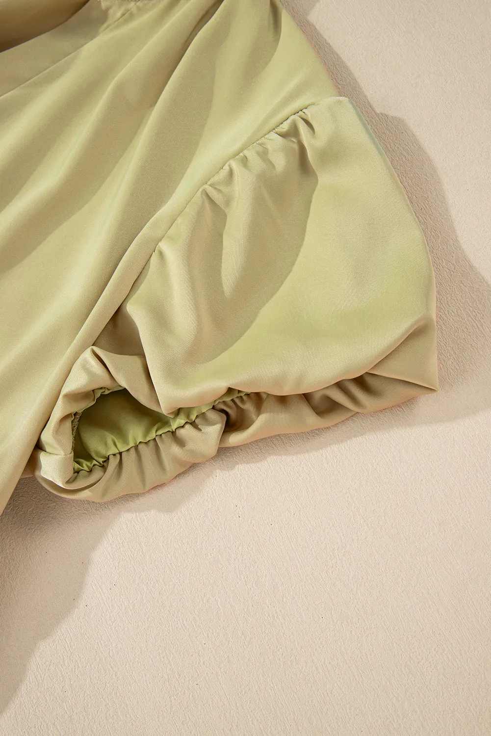 Laurel Green Notched V Neck Puff Sleeve Plus Size Maxi Dress sold by Zulily product image thumbnail 4