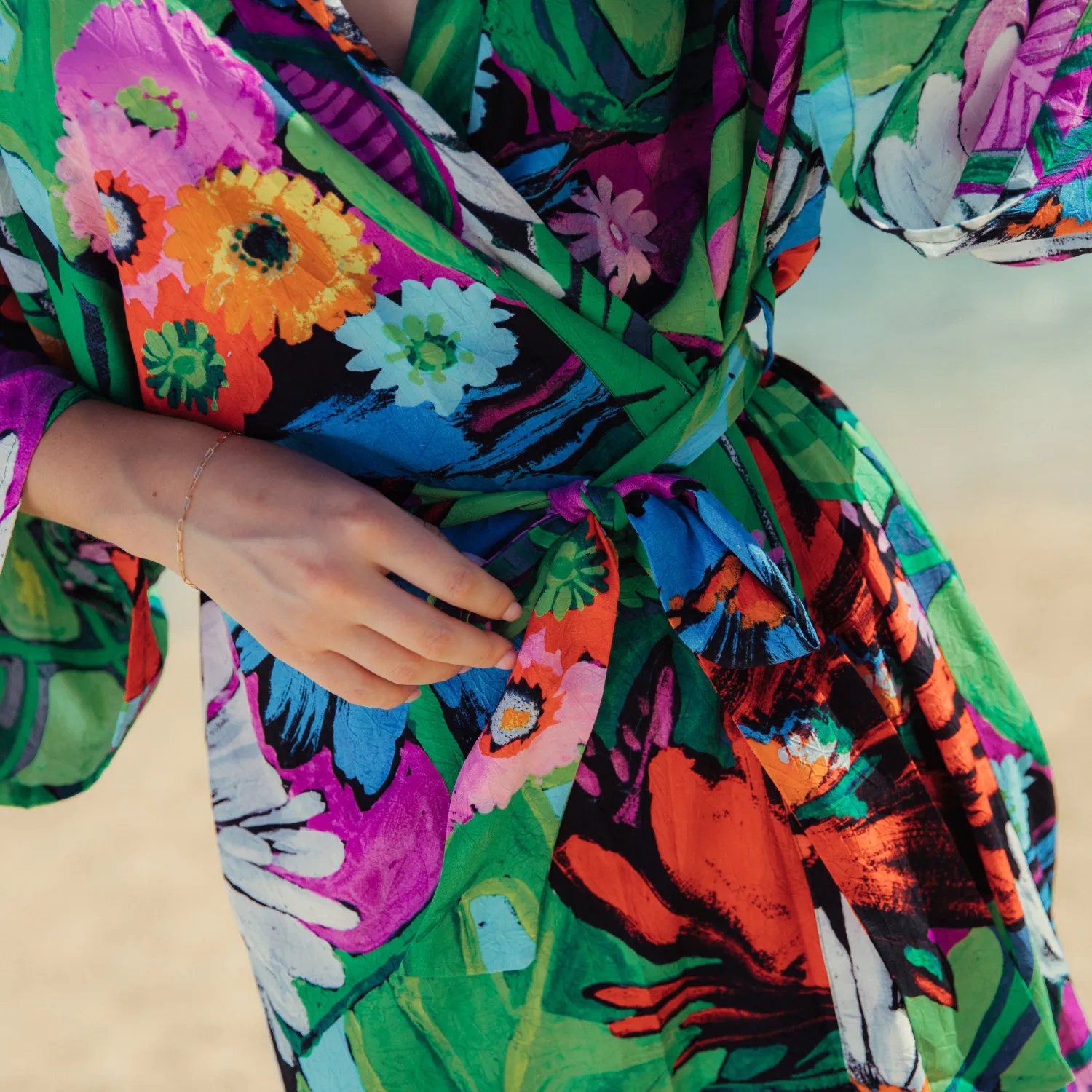 Short Kimono Robe - Flower Vibes sold by Zulily product image thumbnail 3