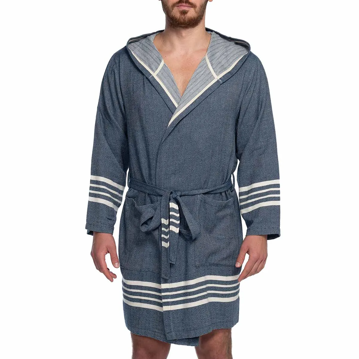 Organic Turkish Cotton Short Bathrobe with Hood – Lightweight Robe sold by Zulily product image thumbnail 5