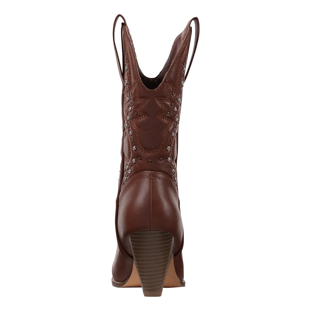 Beth Cognac Booties with Rhinestones sold by Zulily product image thumbnail 3