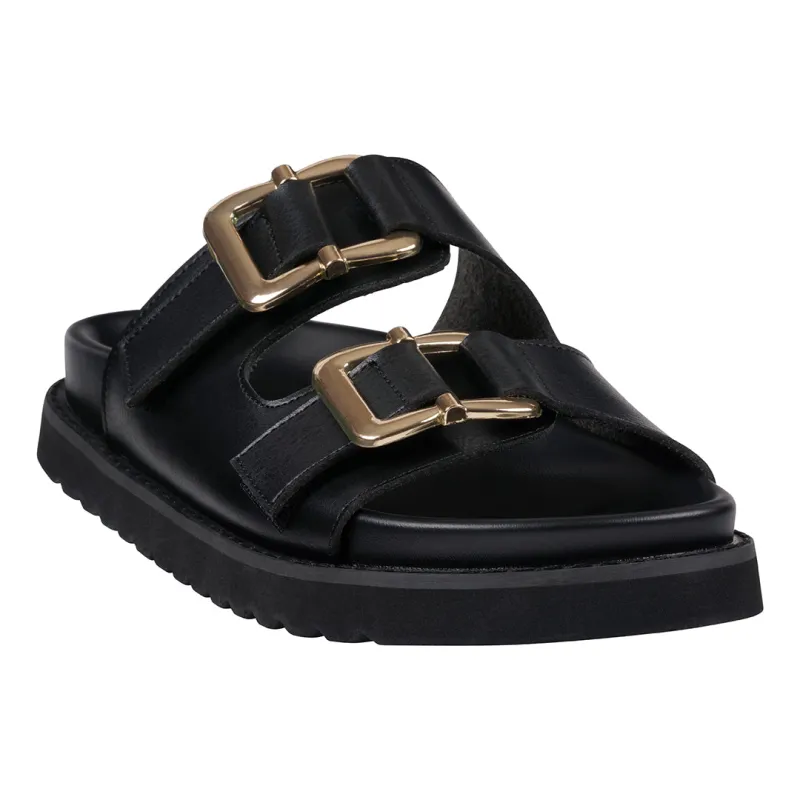 Women's Juno Black Slide Footbed Sandals made by Zulily