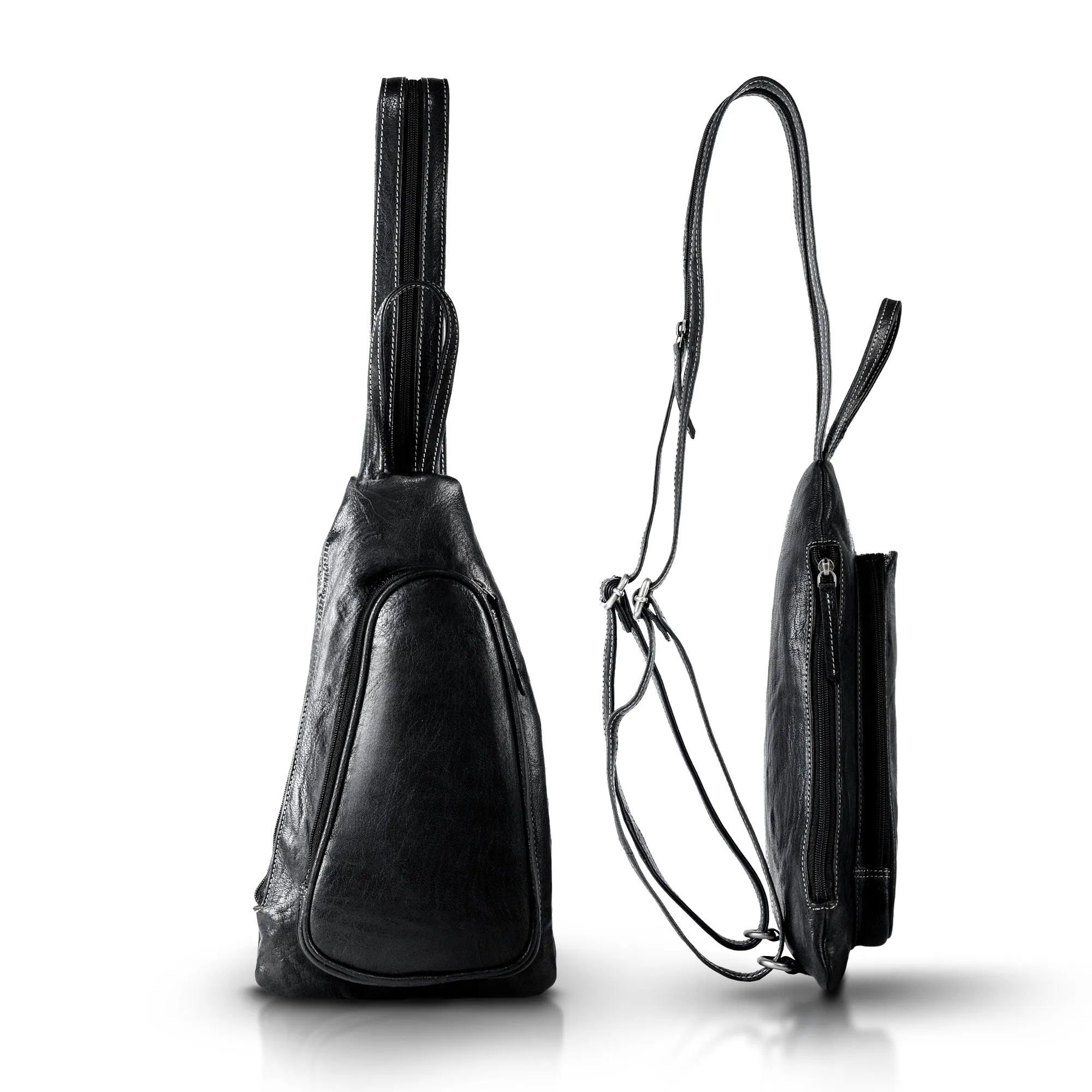 Genuine Leather Bikers Sling Bag sold by Zulily