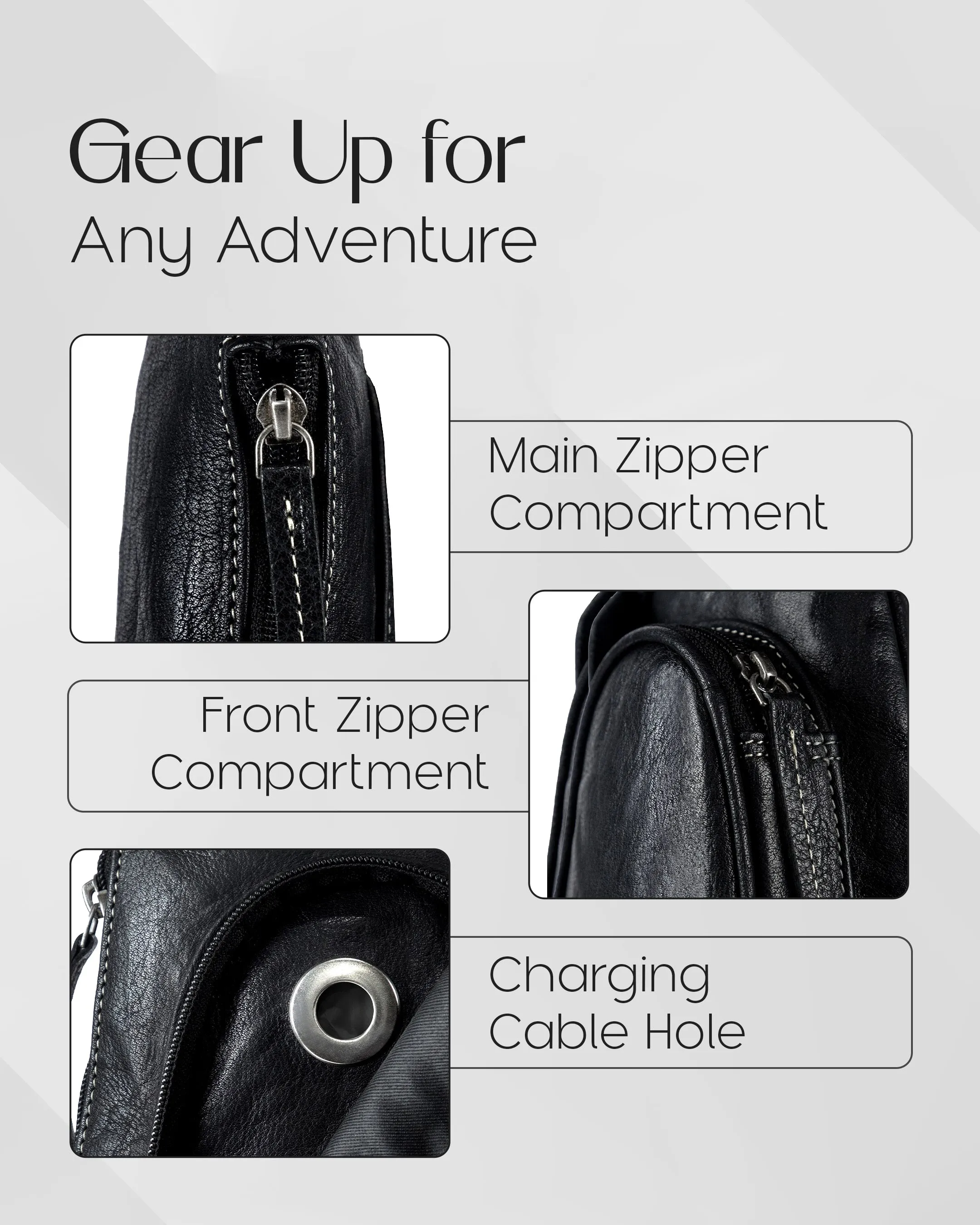 Genuine Leather Bikers Sling Bag sold by Zulily product image thumbnail 5
