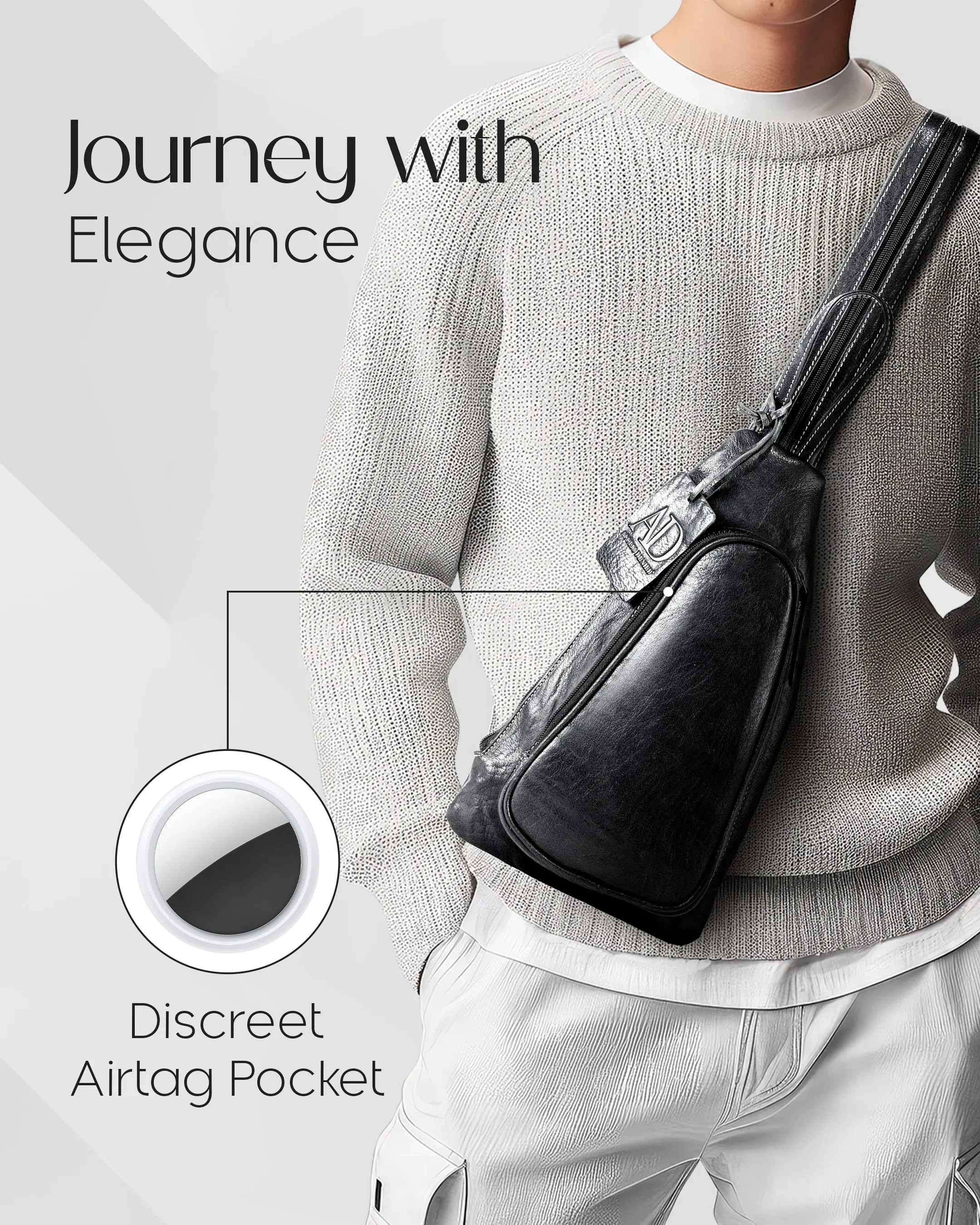 Genuine Leather Bikers Sling Bag sold by Zulily product image thumbnail 3