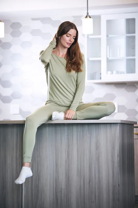 Women's Bamboo Lounge Set - Long Sleeve T-Shirt and Jogger Pants made by Zulily