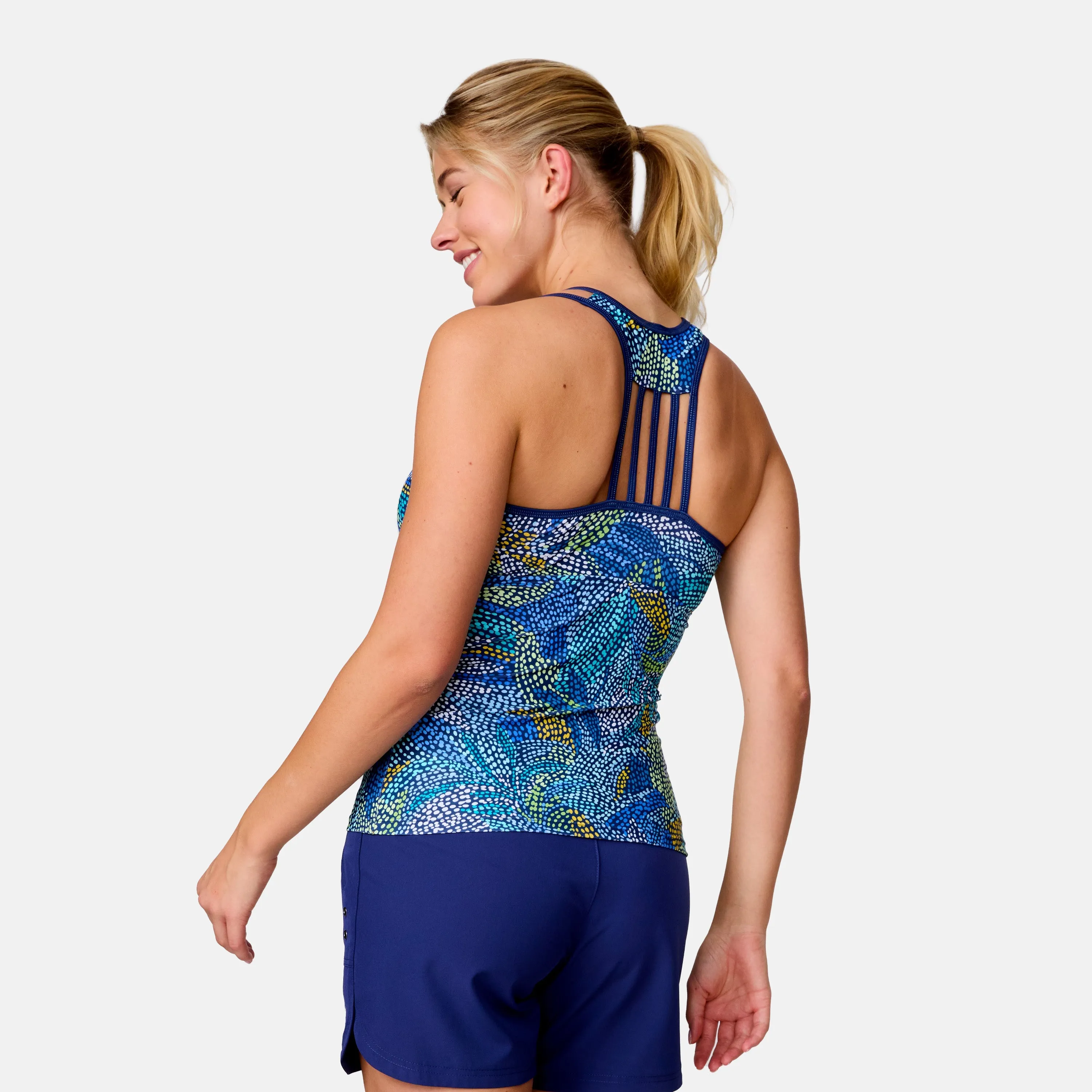 Women's Fresco Lace-Up Racerback Tankini Top sold by Zulily product image thumbnail 4