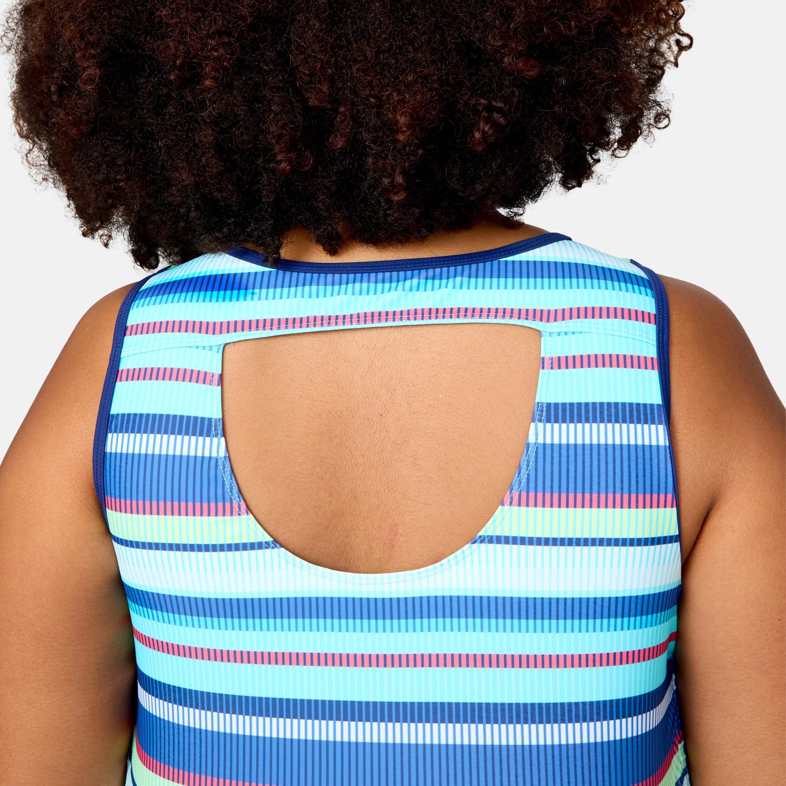 Women's Plus Size Marina Stripe Full Side Shirring Tankini Top sold by Zulily product image thumbnail 2