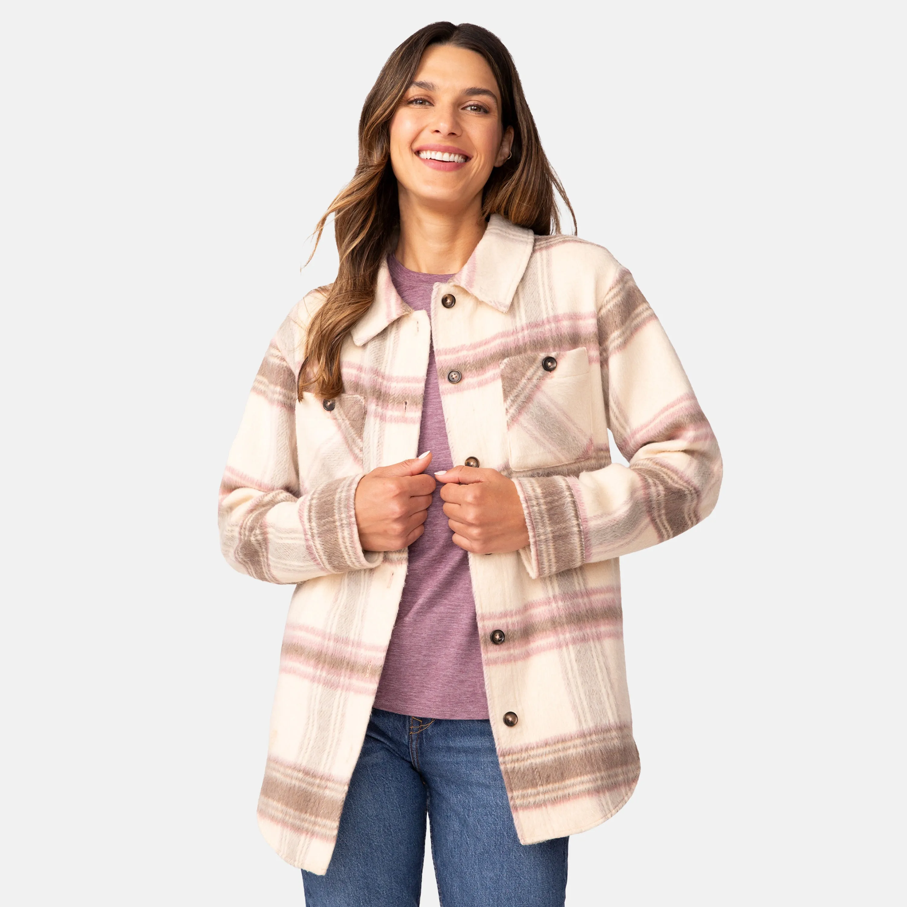 Women's Hayley Plaid Shacket sold by Zulily