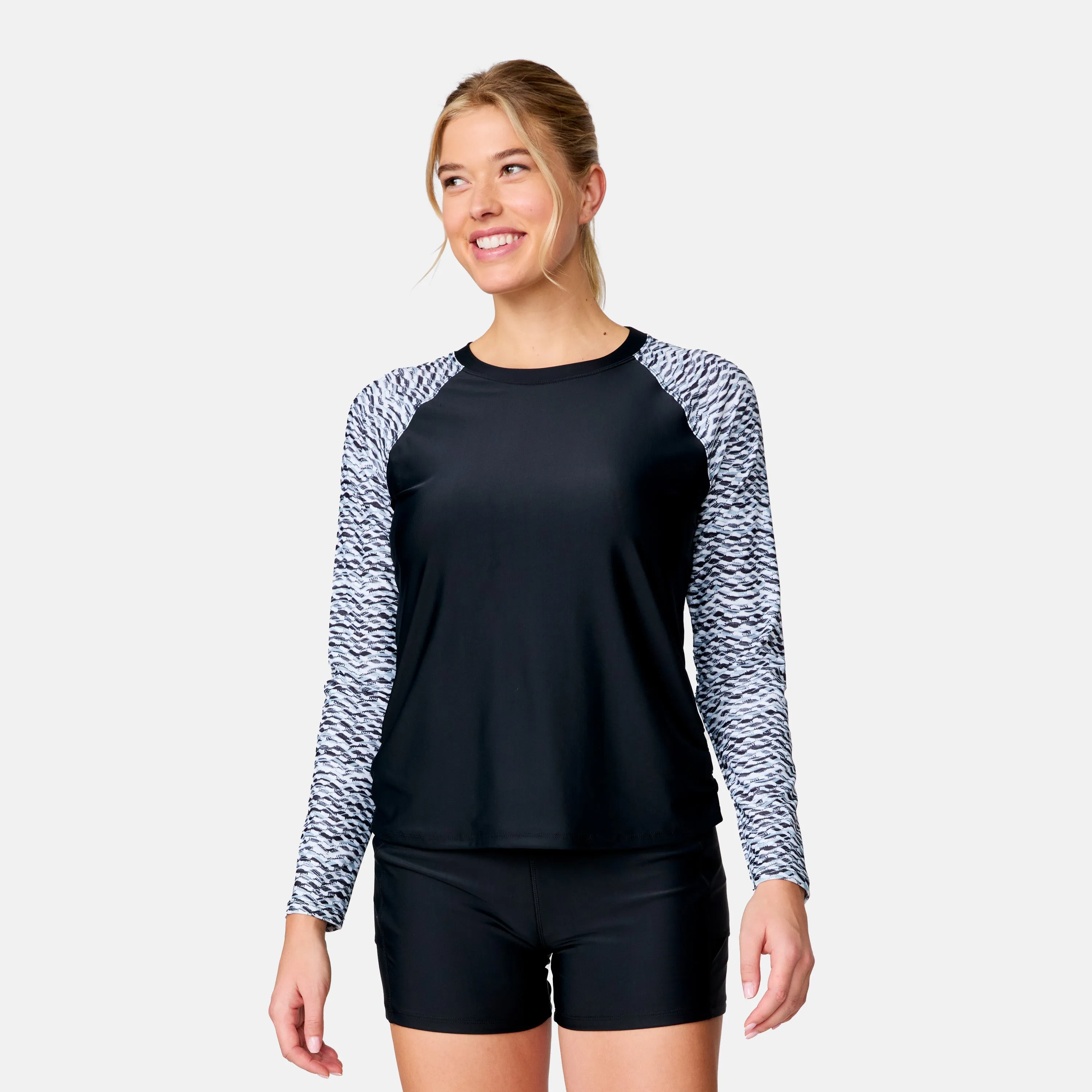 Women's Long Sleeve Swim Shirt with Built-in Bra sold by Zulily