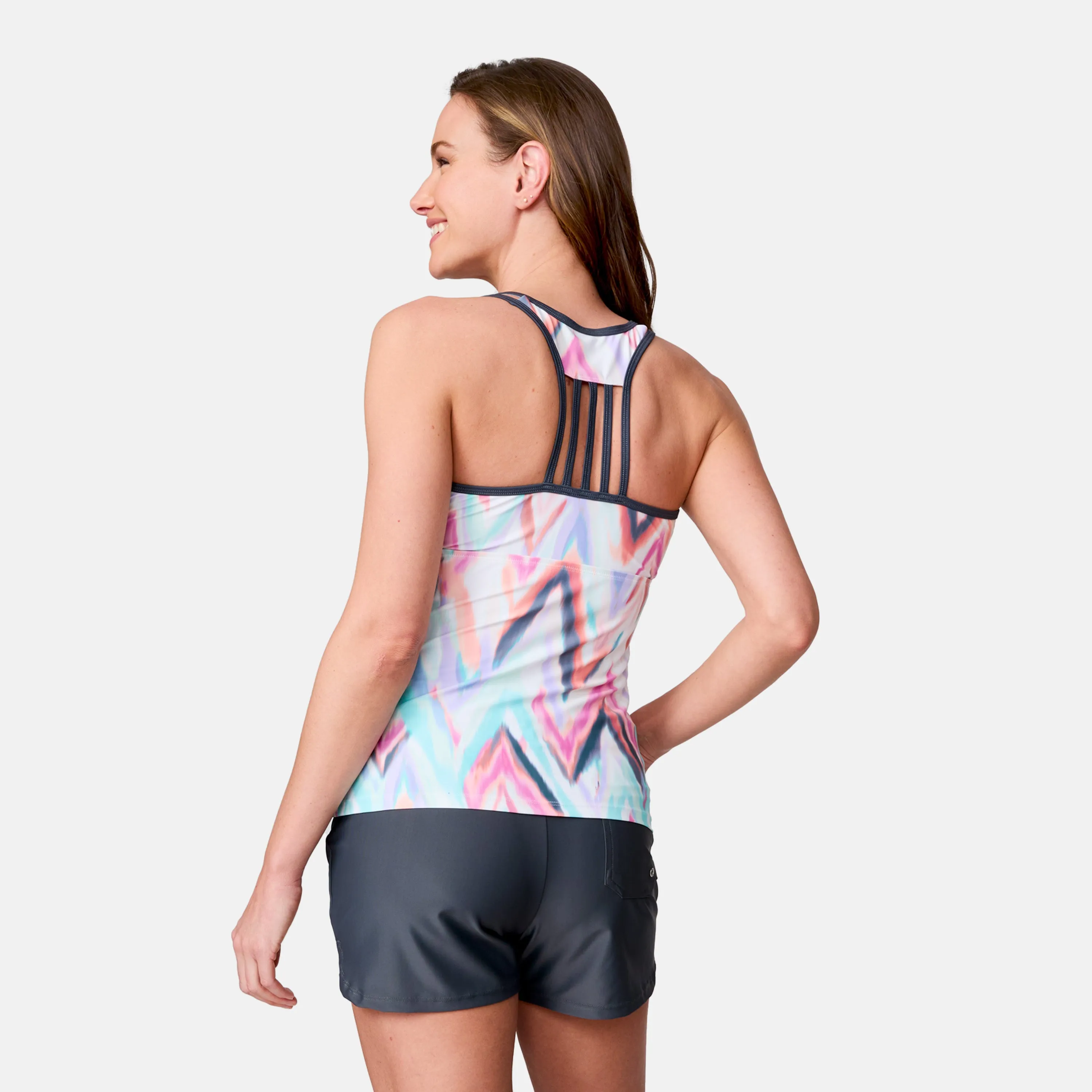 Women's Oasis Chevron Lace-Up Racerback Tankini Top sold by Zulily product image thumbnail 4