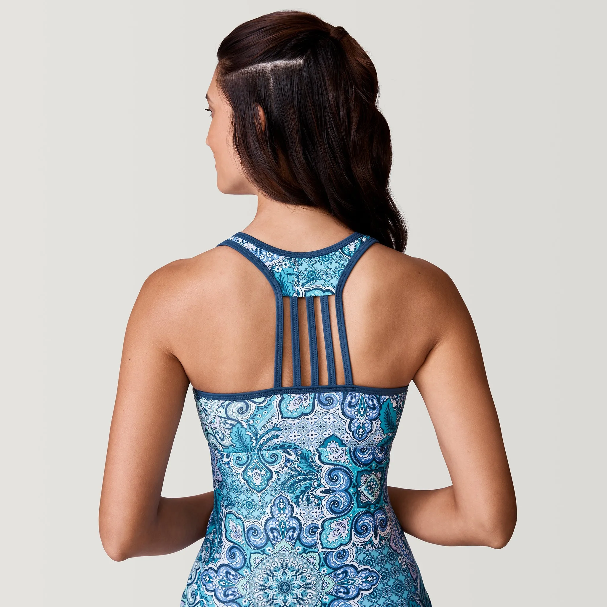 Women's Boho Medallion Lace Up Racerback Tankini Top sold by Zulily product image thumbnail 2