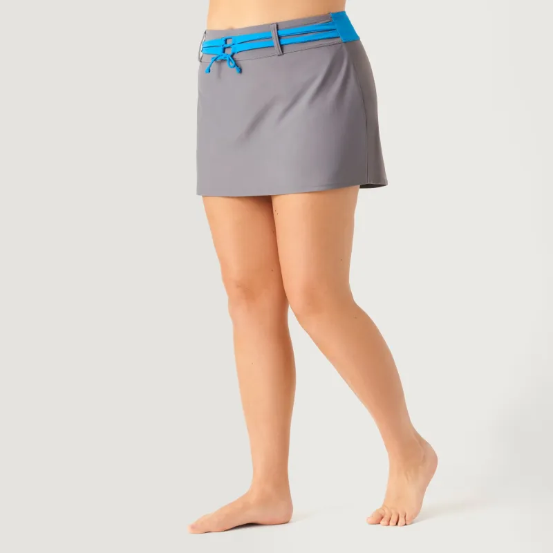 Women's Plus Size Drawstring Swim Skirt made by Free Country