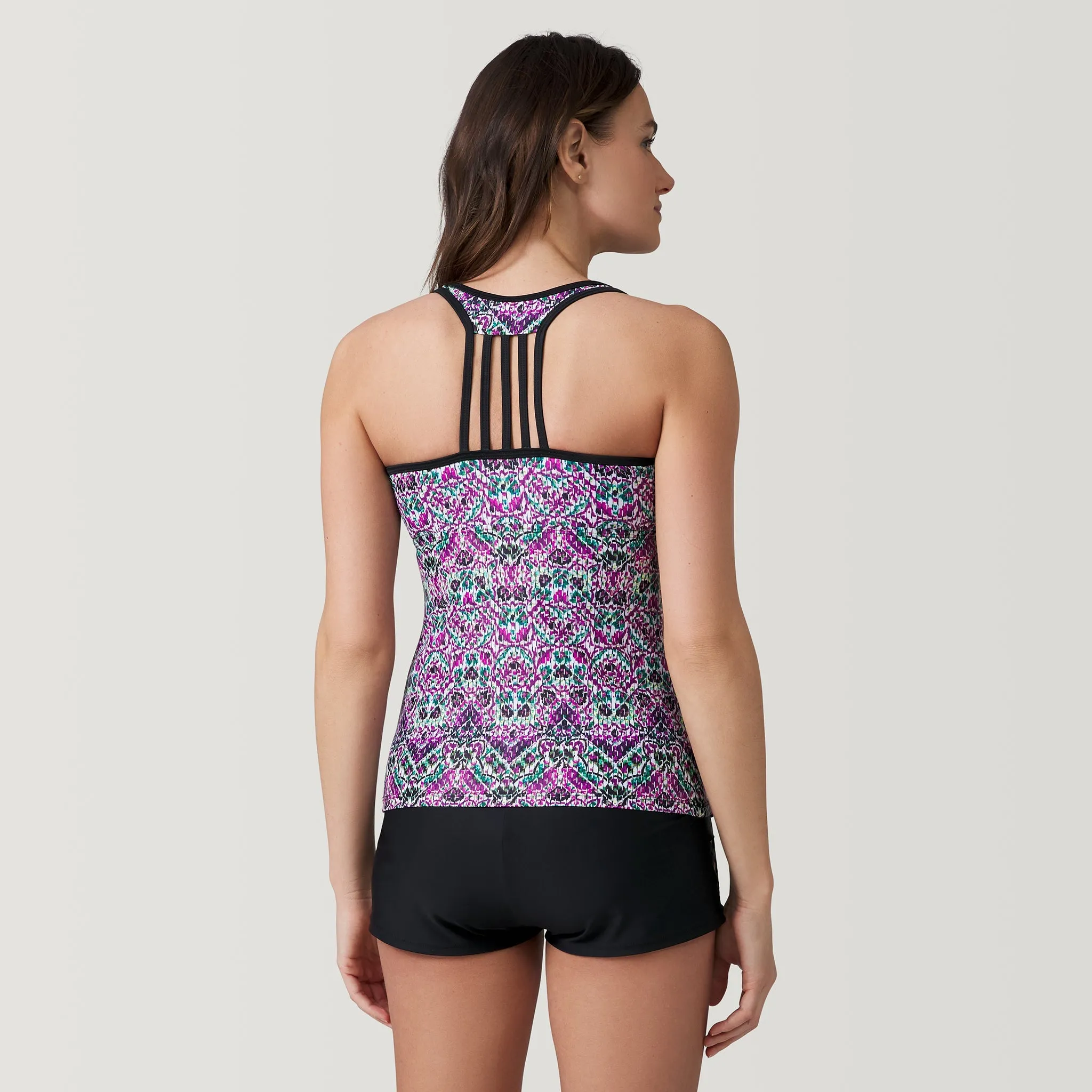 Women's Mosaic Mirage Lace Up Racerback Tankini Top sold by Zulily product image thumbnail 4