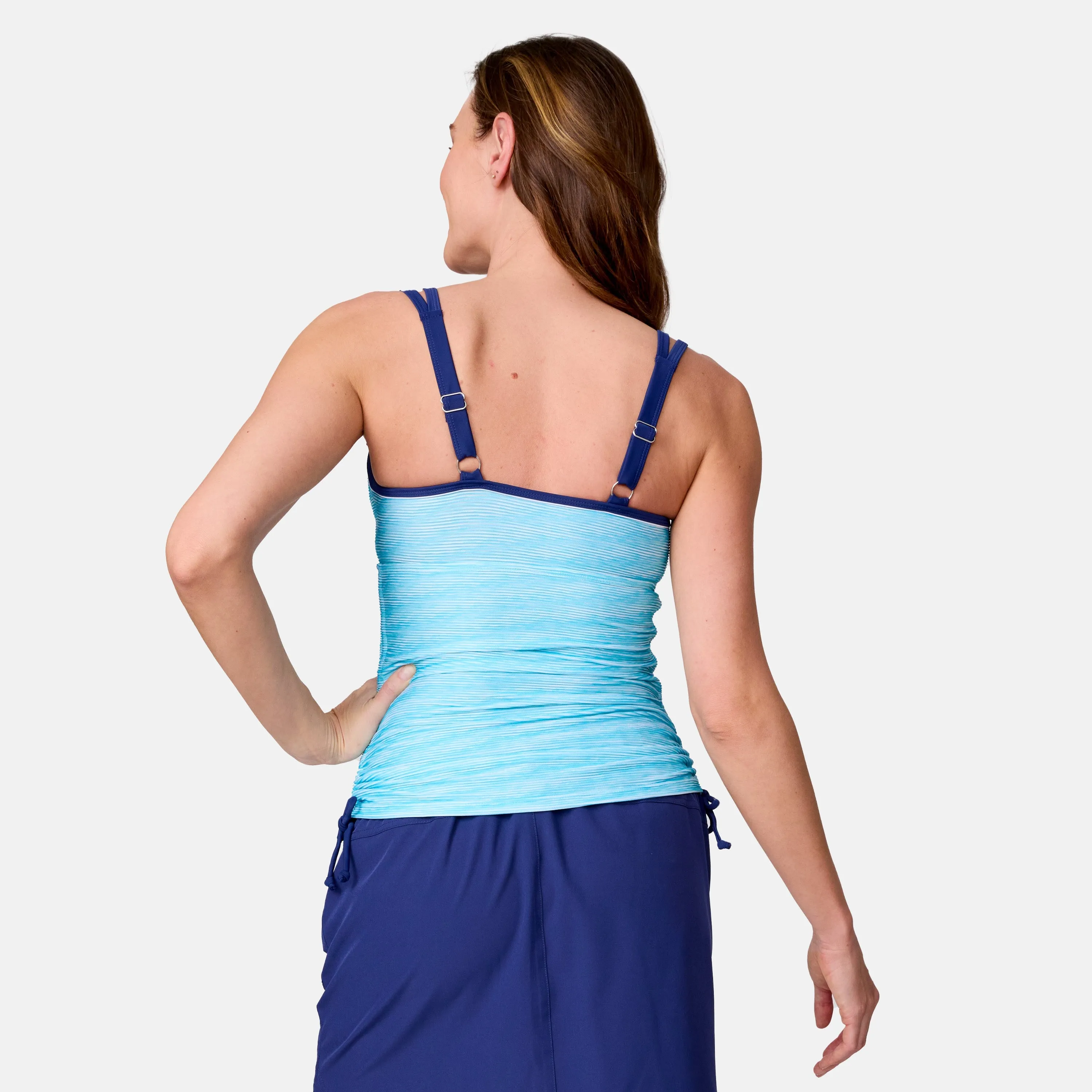 Women's Textured Stripe Double Strap Tankini Top sold by Zulily product image thumbnail 5