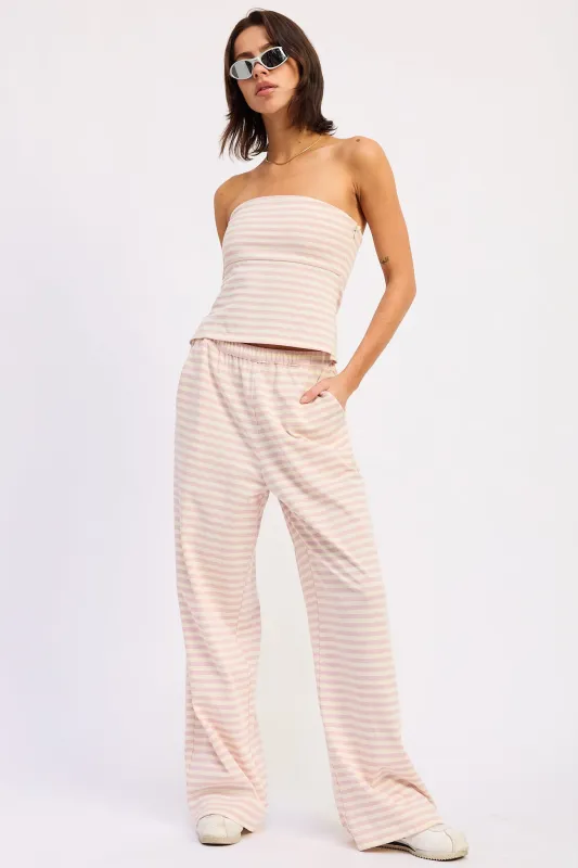 Nerina Striped Pants With Elastic Waistband made by emory park