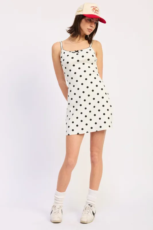 Pamela Polka Dot Mini Dress made by emory park