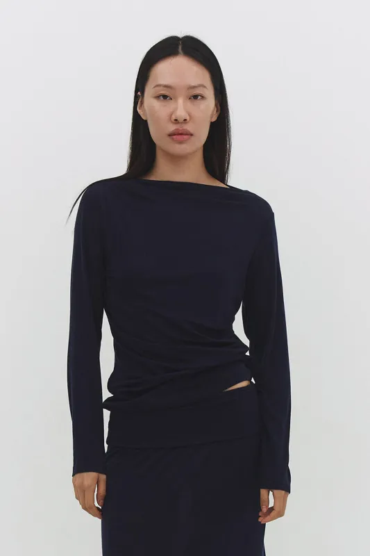 Narae Long Sleeve Top in Navy made by Zulily