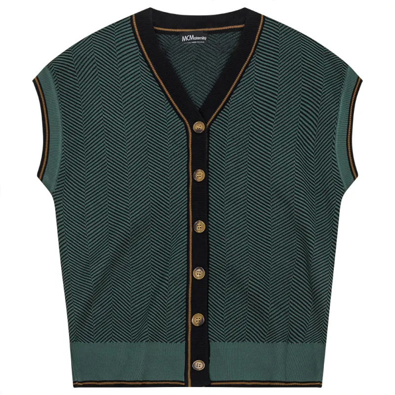 Maternity Herringbone Design Vest Cardigan made by Zulily