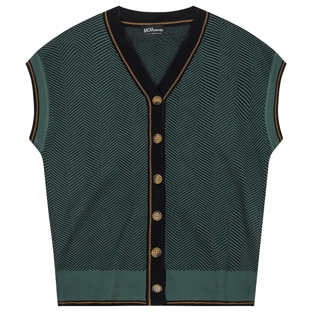 Maternity Herringbone Design Vest Cardigan sold by Zulily