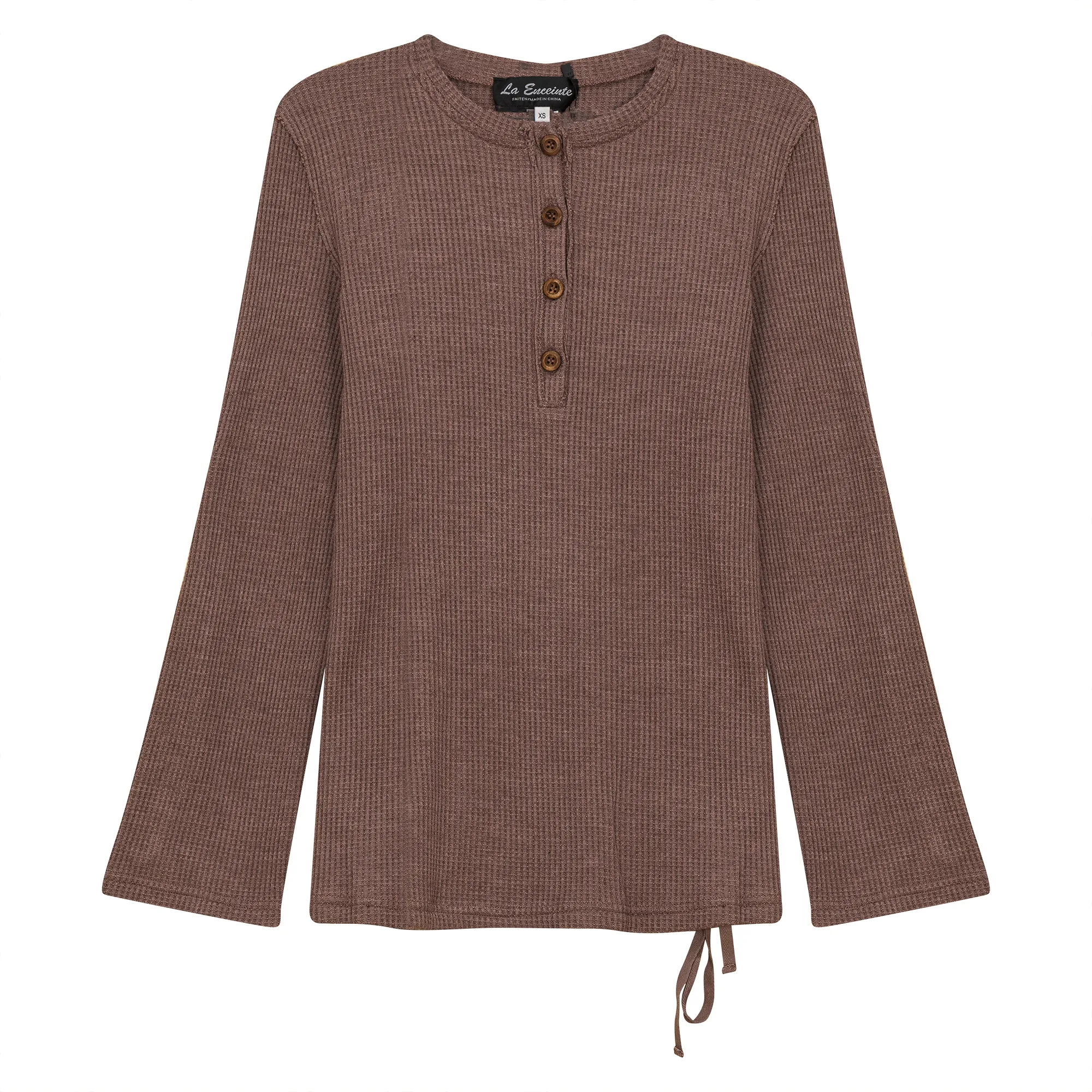 Maternity Henley Waffle Top sold by Zulily product image thumbnail 2