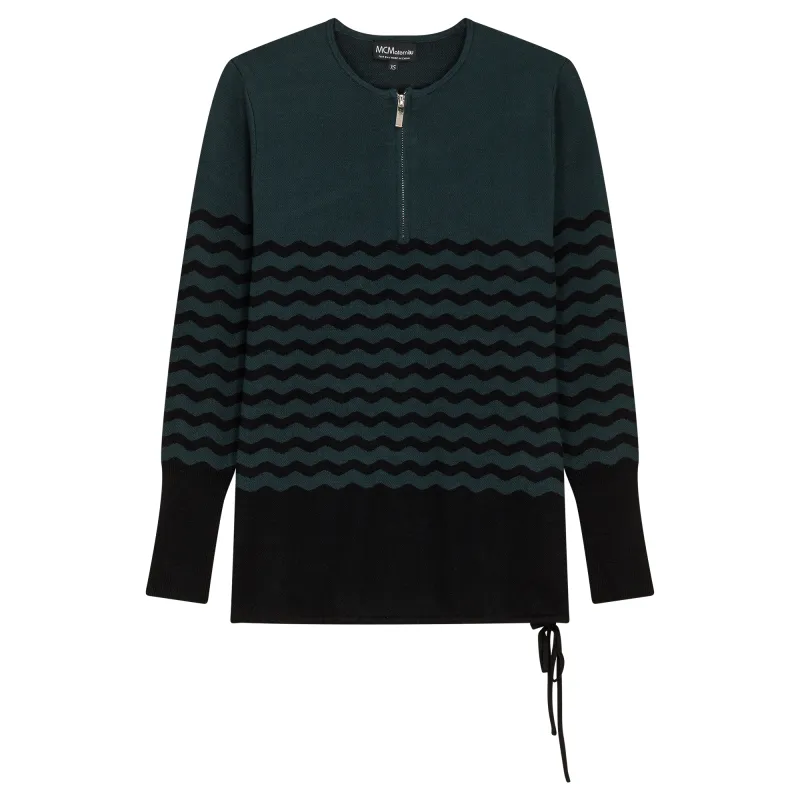 Maternity Color Blocked Henley Sweater made by Zulily
