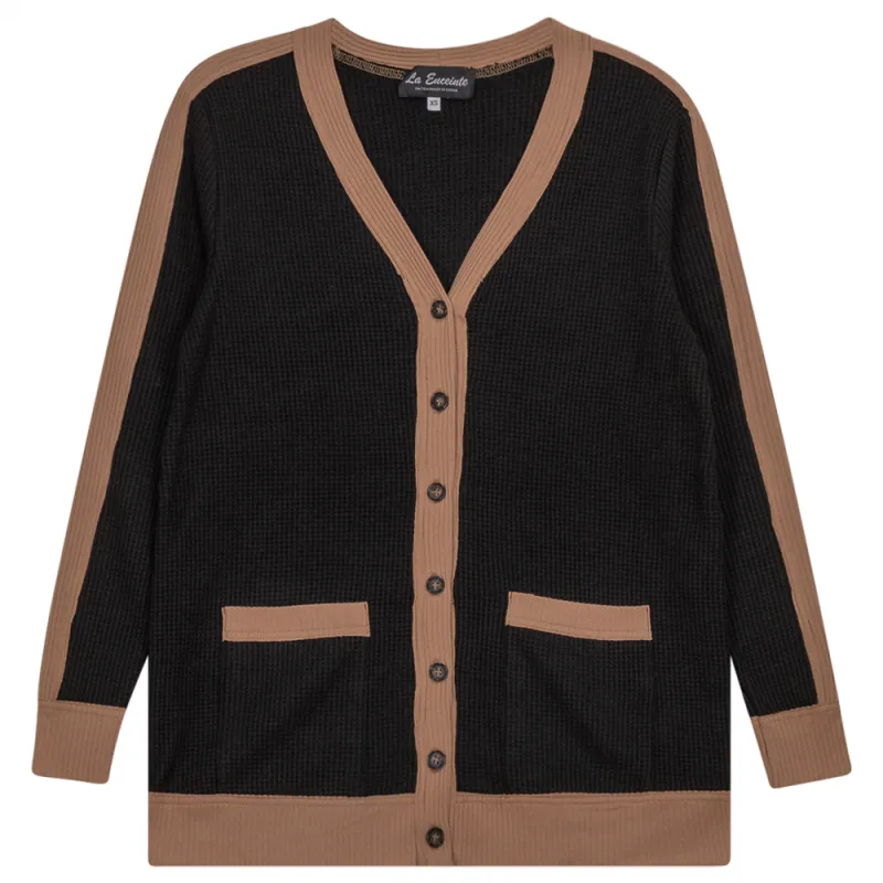 Maternity Waffle Contrast Cardigan made by Zulily