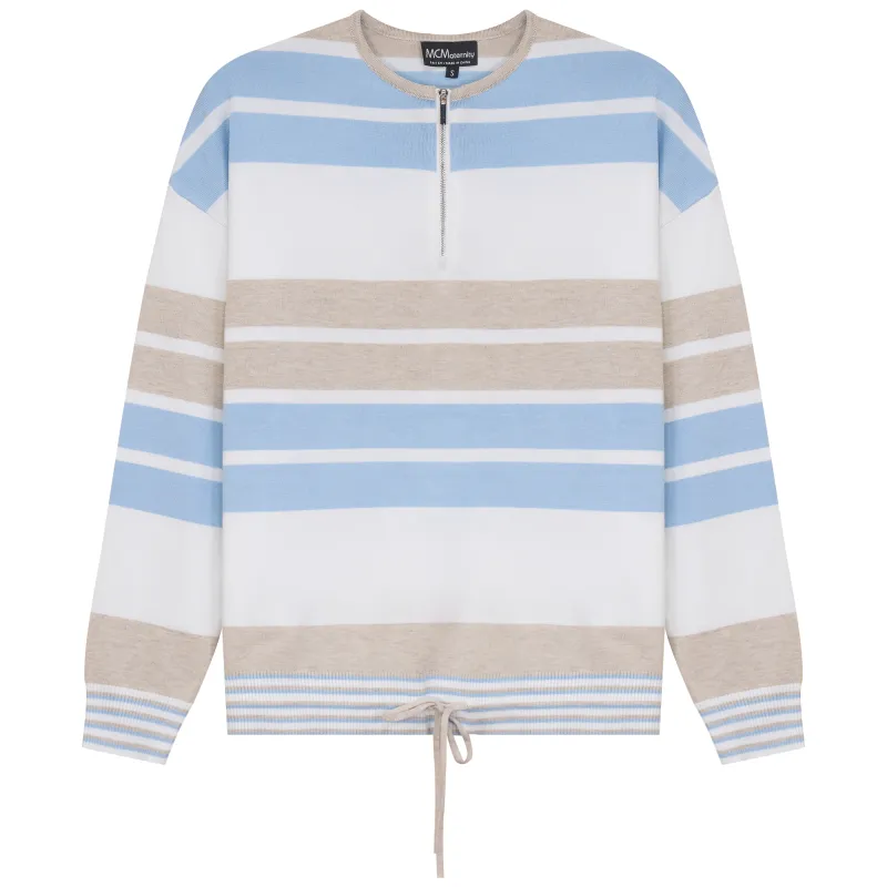 Maternity Henley Stripped Knit Bungee Sweater made by Zulily