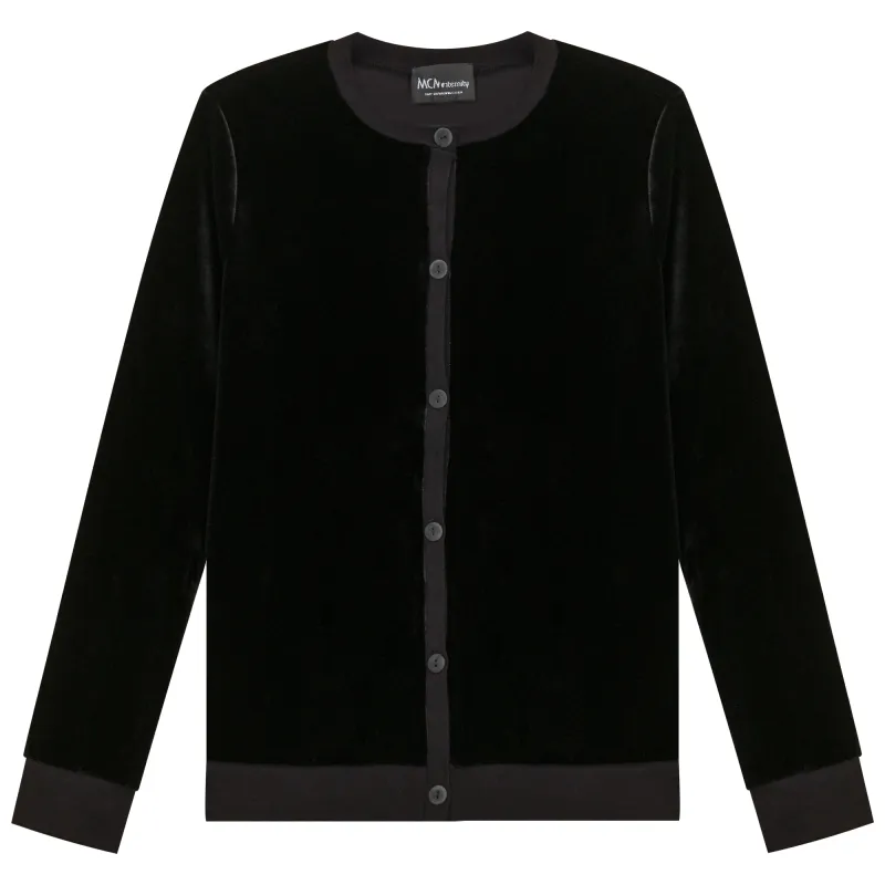 Maternity Slinky Velour Crop Cardigan made by Zulily