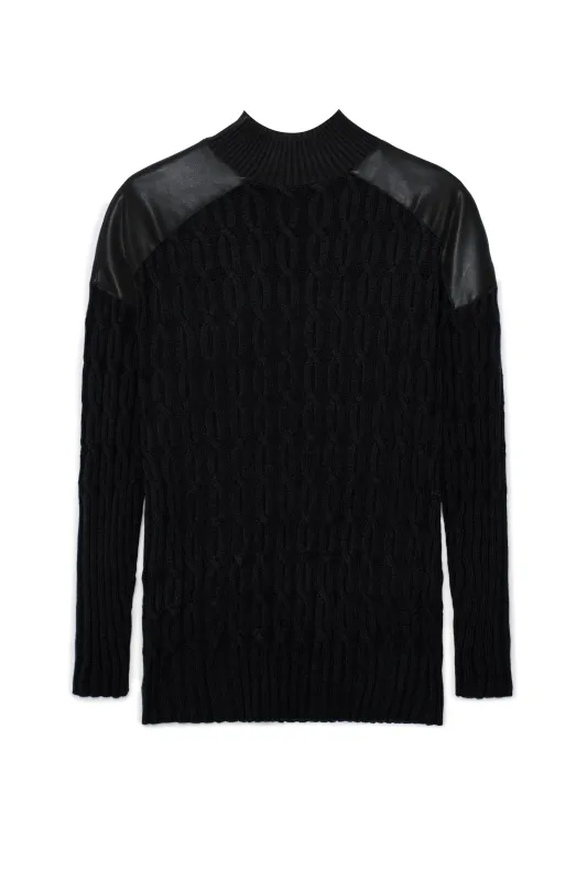 Maternity Dolman Leather Combo Sweater made by Zulily