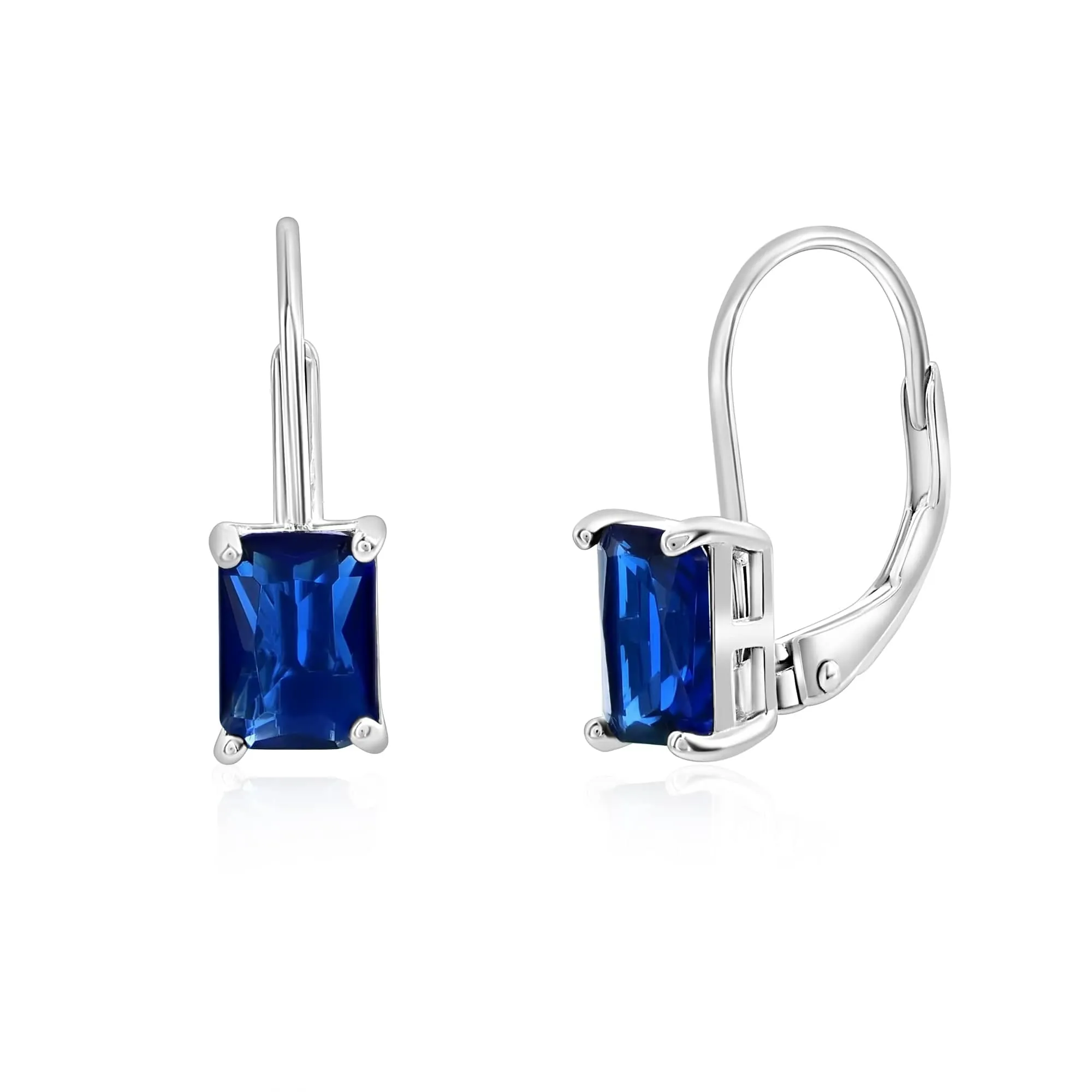 Created Blue Sapphire Lever Back Earrings sold by Zulily