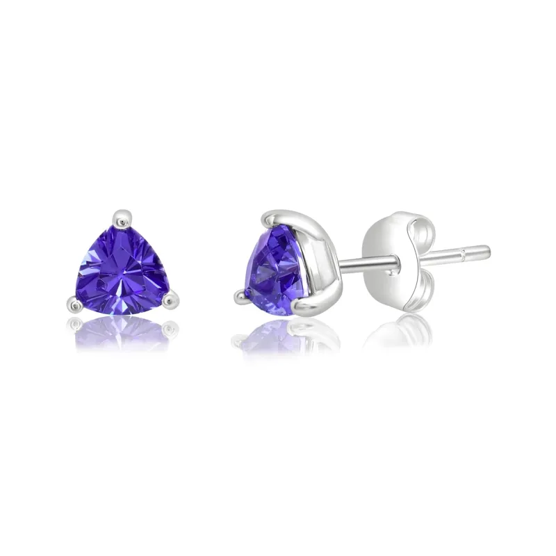 Sterling Silver Created Tanzanite Earrings made by Zulily