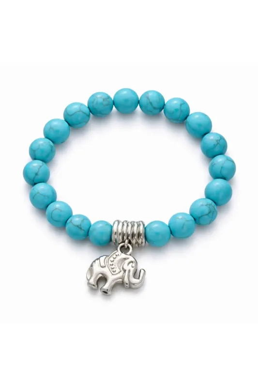 Turquoise and Elephant Beaded Bracelet made by Zulily