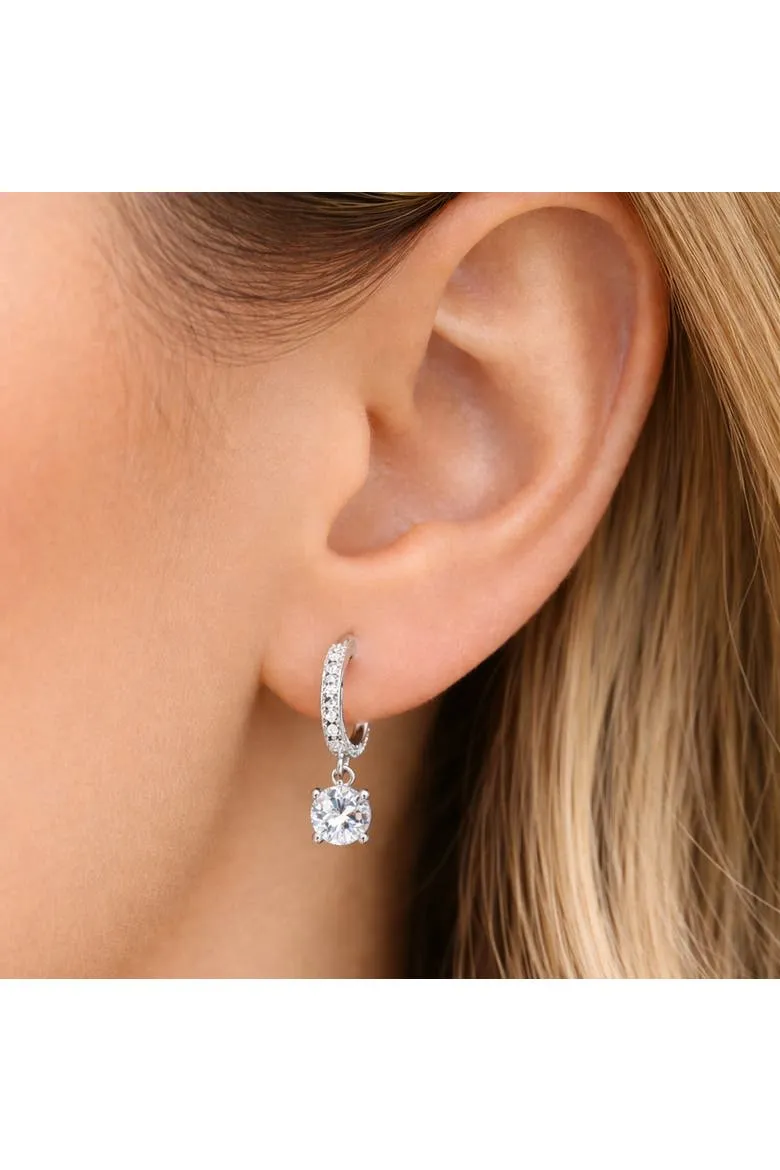 Crystal Huggie Drop Hoop Earrings sold by Zulily product image thumbnail 2