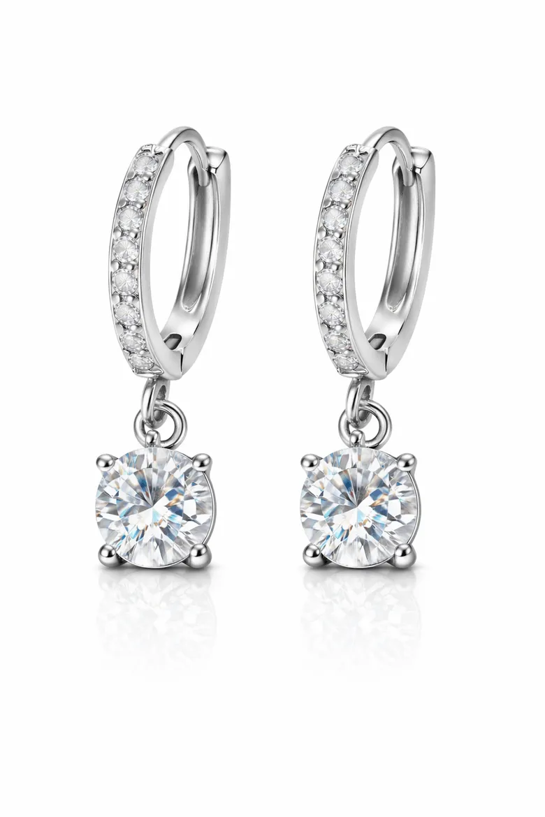Crystal Huggie Drop Hoop Earrings sold by Zulily