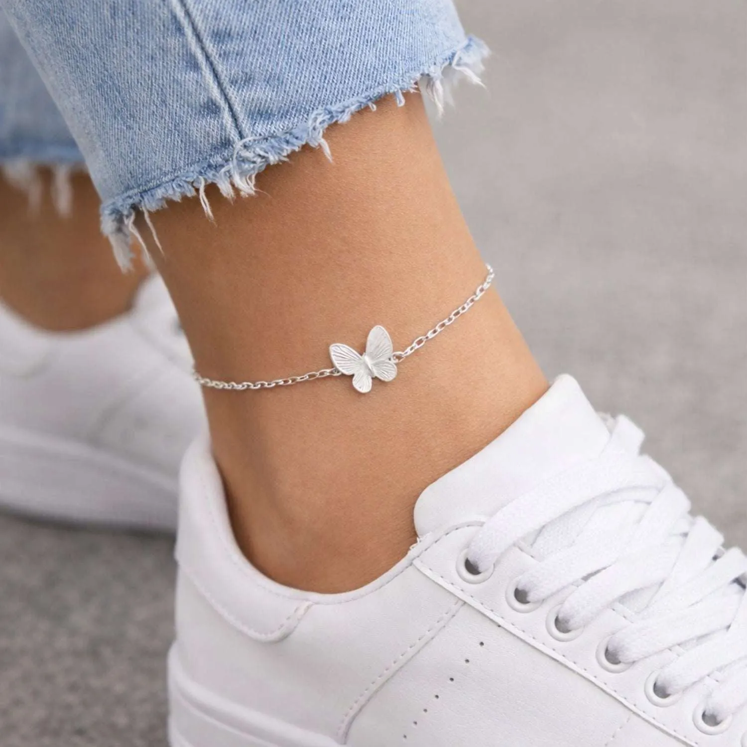 Crystal Butterfly Anklet sold by Zulily