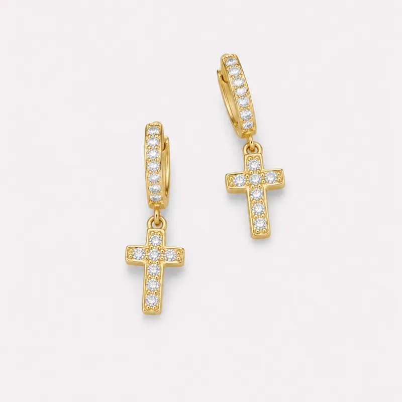 Crystal Cross Earrings made by Zulily
