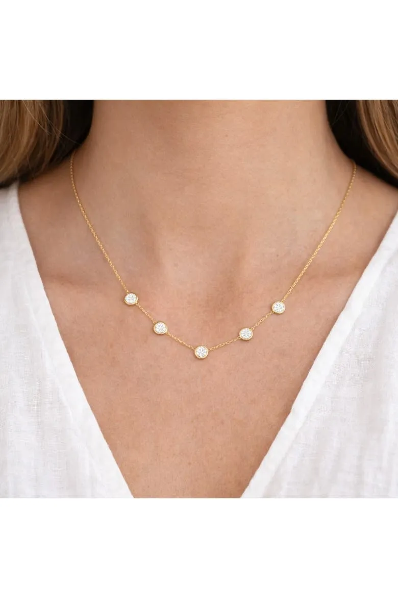 Crystal Bezel Station Necklace sold by Zulily