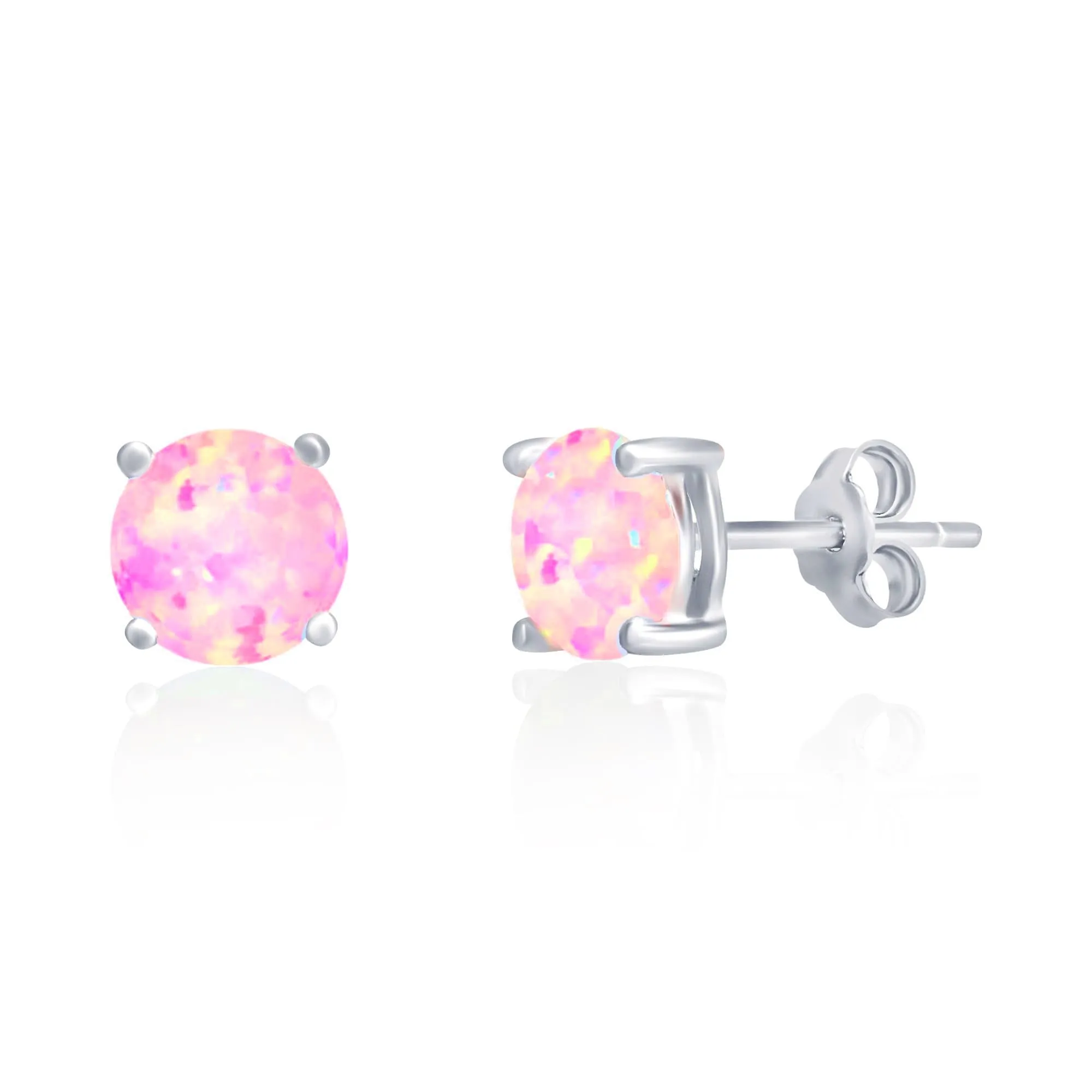 Sterling Silver Pink Opal Studs sold by Zulily