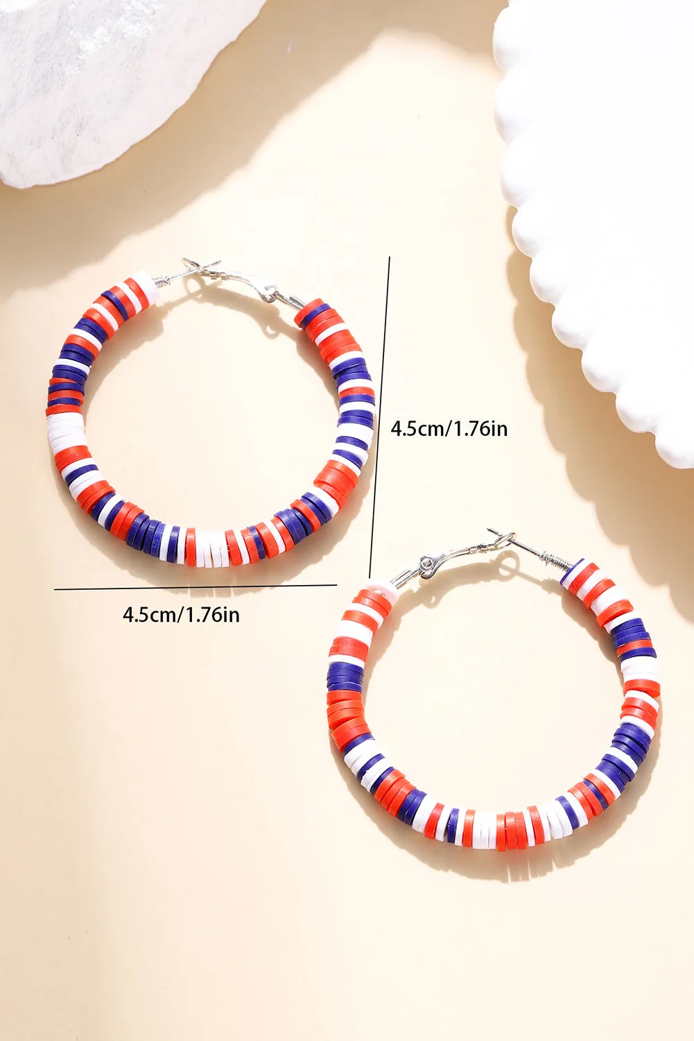 Threaded Pear Patriotic Multicolored Bead Hoop Earrings sold by Zulily product image thumbnail 3