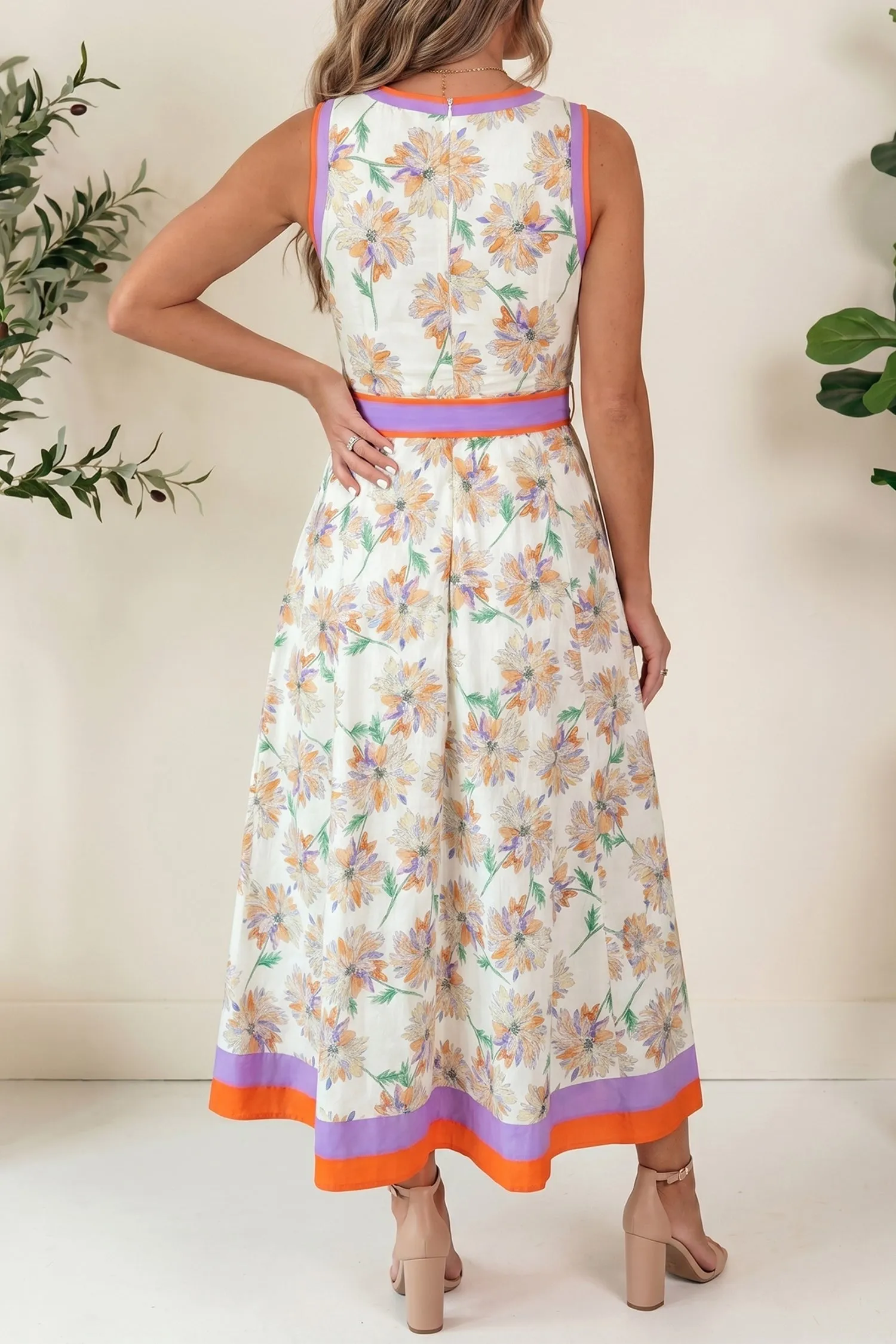 Threaded Pear Daphne Belted Sleeveless Maxi Dress sold by Zulily product image thumbnail 2