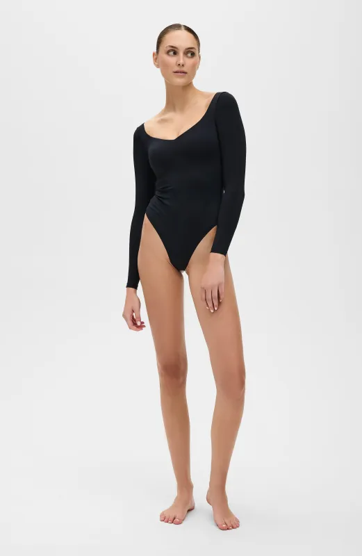 Iconic Compression Long Sleeve Bodysuit - Thong made by Zulily