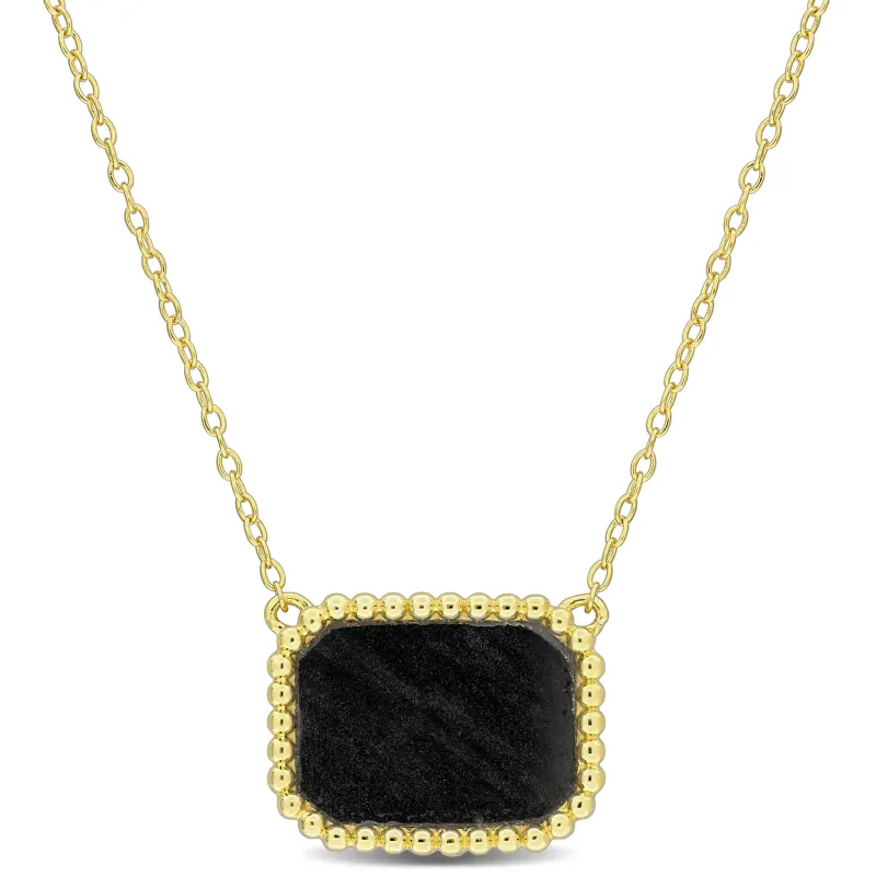 5 CT TGW Hematite Necklace With Chain Yellow Silver Length (inches): 17 made by Zulily