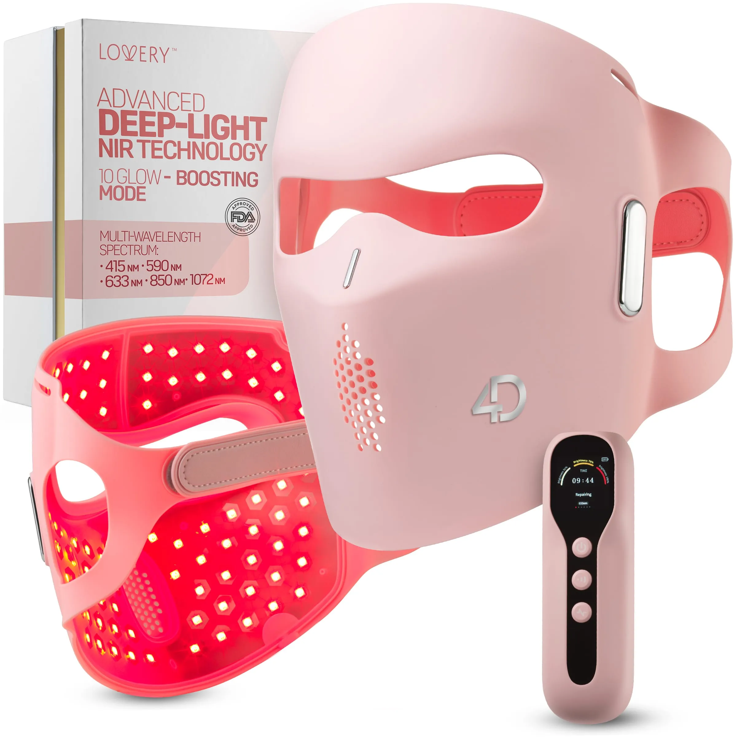 Lovery 4D Led Light Therapy Mask with Near-Infrared Light Anti Aging Skin Rejuvenation sold by Zulily