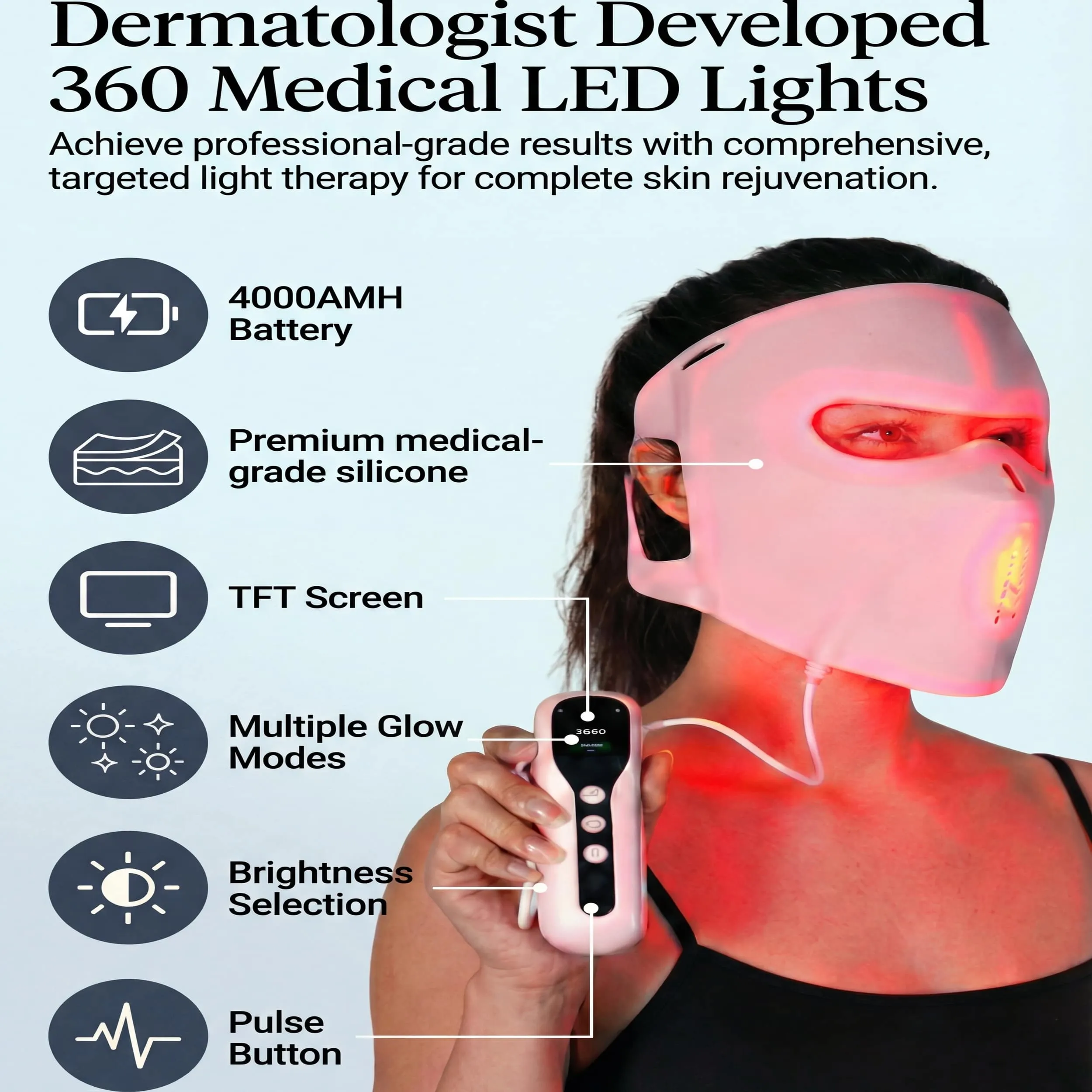 Lovery 4D Led Light Therapy Mask with Near-Infrared Light Anti Aging Skin Rejuvenation sold by Zulily product image thumbnail 3