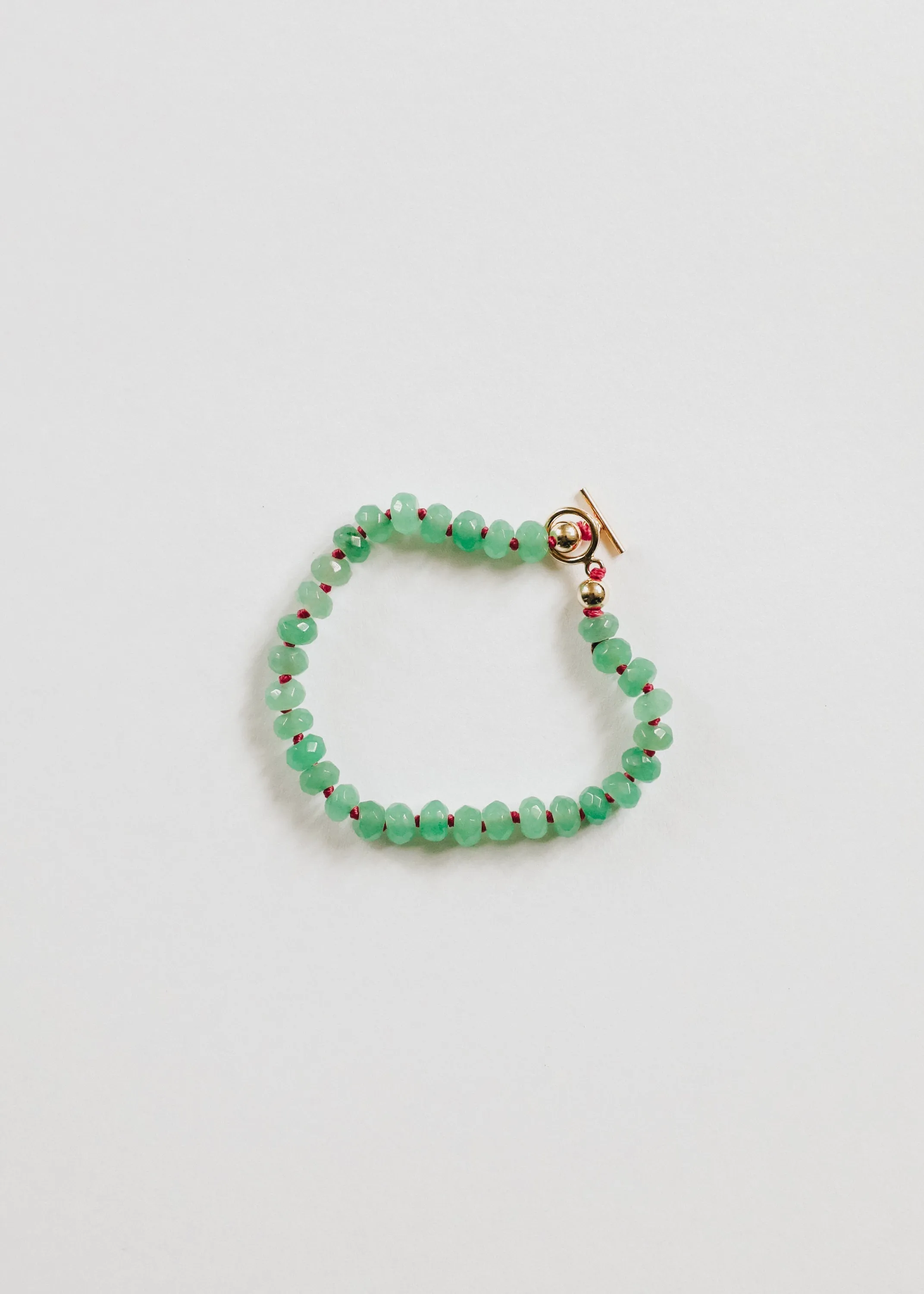 Natural Aventurine + 14k Gold Filled Toggle || Gemstone Bracelet or Anklet sold by Zulily product image thumbnail 2