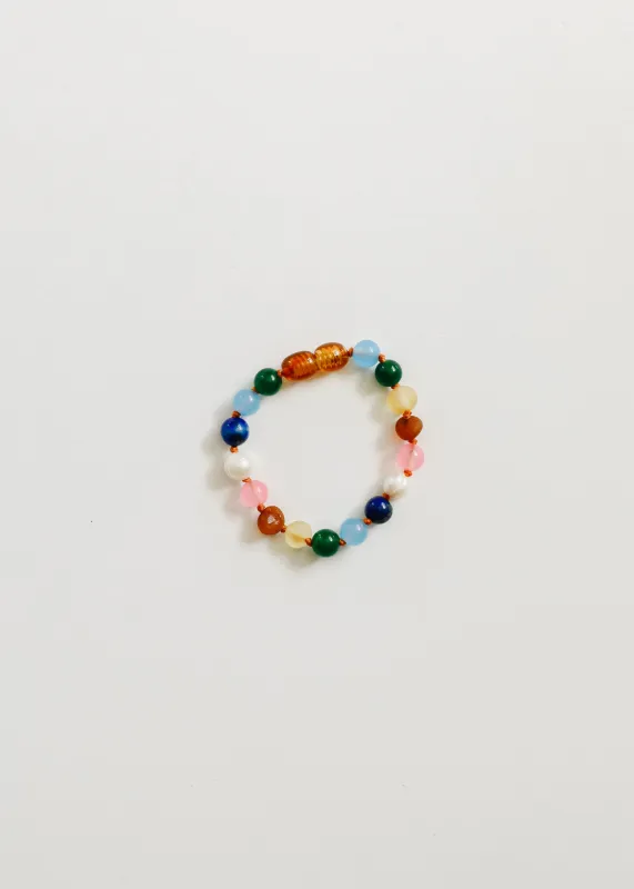Raw Baltic Amber and Pearl Bracelet + Sweet Pink Gemstones made by Zulily